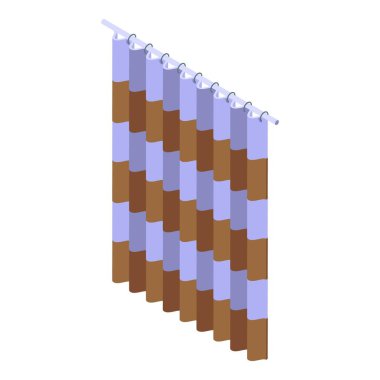 Temiz duş perdesi simgesi, izometrik biçim
