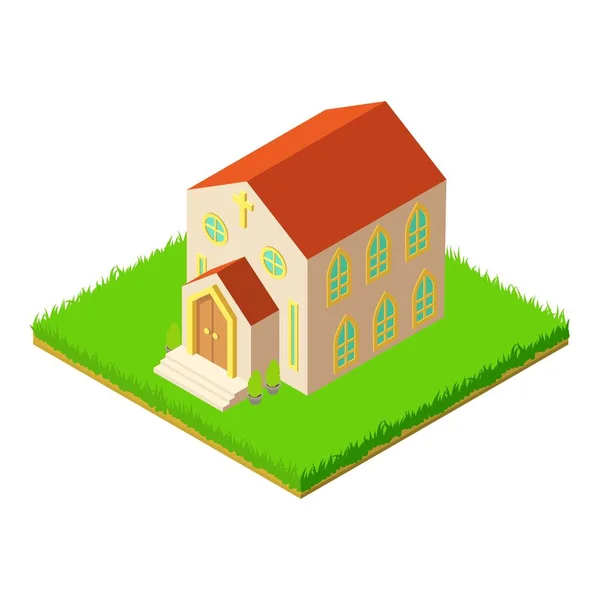 Church building icon, isometric style — Stock Vector