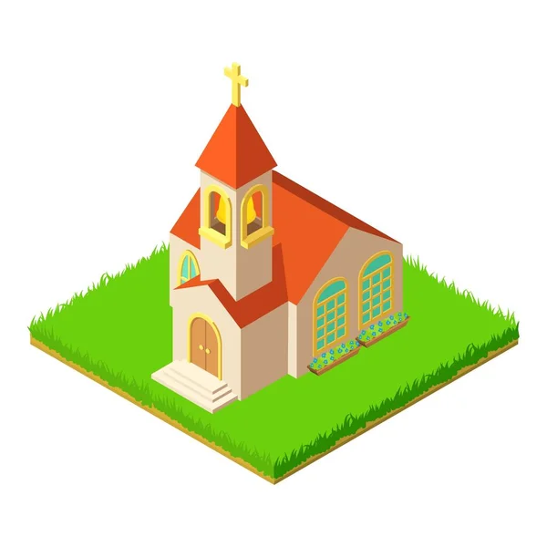 Icône de chapelle, style isométrique — Image vectorielle