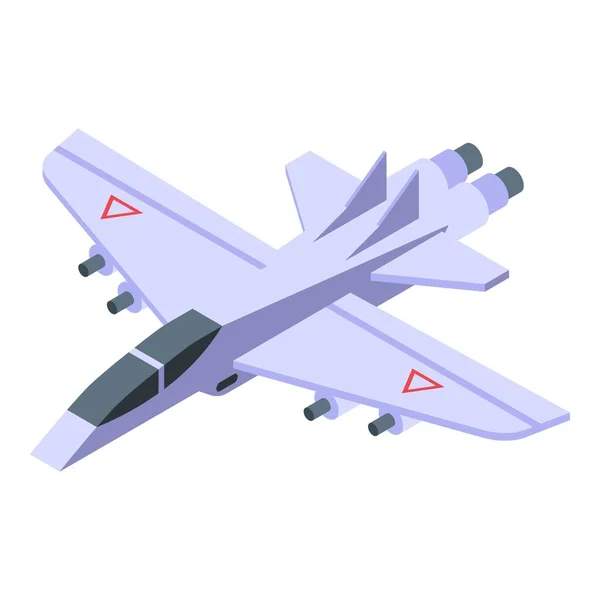 Luftfartygs hangarfartyg armé fighter ikon, isometrisk stil — Stock vektor