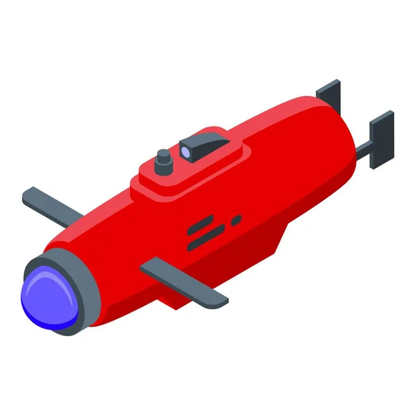 Icône bathyscaphe rouge, style isométrique — Image vectorielle