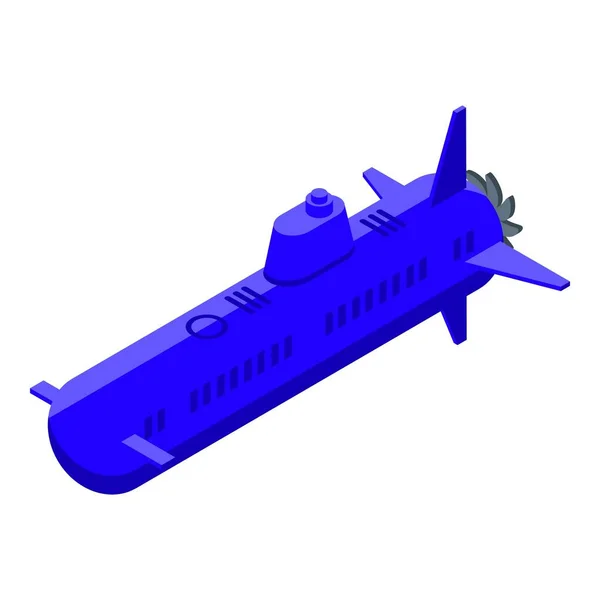 Icône de sous-marin bleu aqua, style isométrique — Image vectorielle