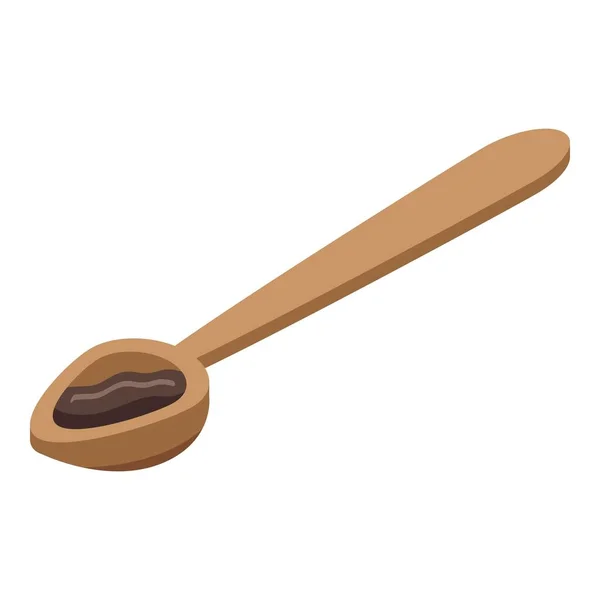 Chocolate paste spoon icon, isometric style — Stock Vector