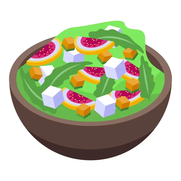 Icona dell'insalata di fichi, stile isometrico — Vettoriale Stock