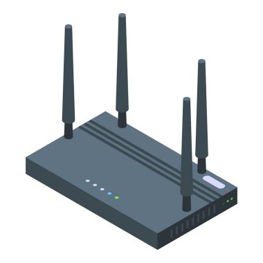Wifi router simgesi, izometrik biçim