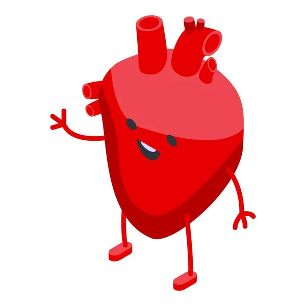 Rood gezond hart icoon, isometrische stijl — Stockvector