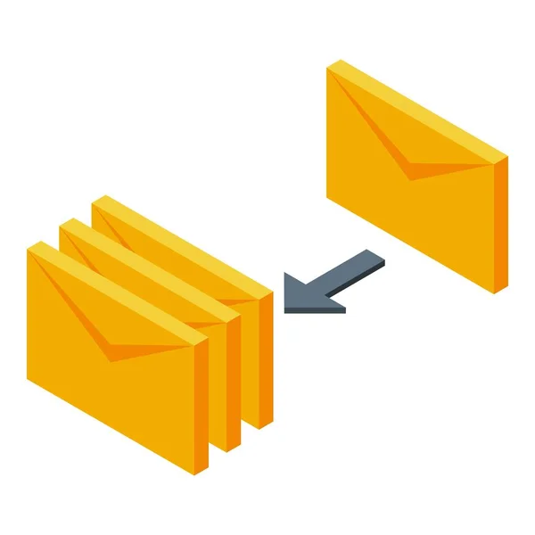 Mail invia icona velocità internet, stile isometrico — Vettoriale Stock