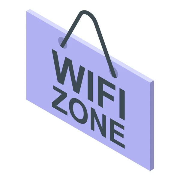 Wifi bölgesi pankart simgesi, izometrik biçim — Stok Vektör