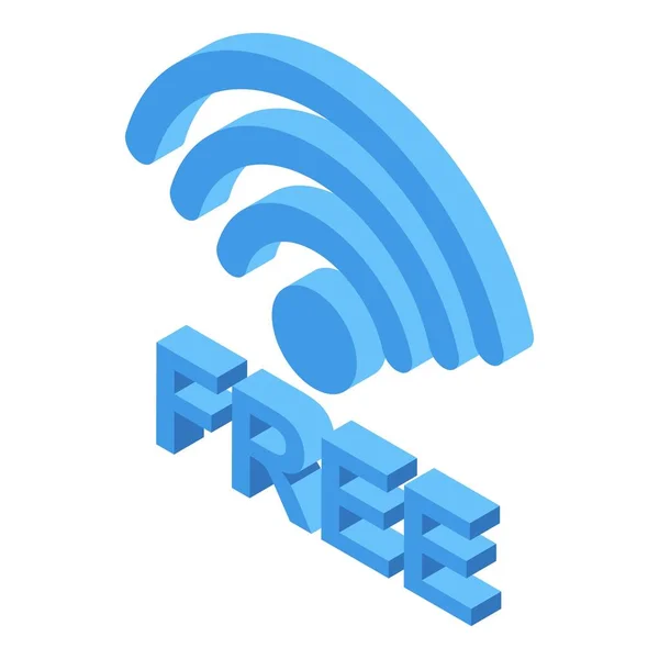 Icono de símbolo de zona wifi gratuito, estilo isométrico — Vector de stock