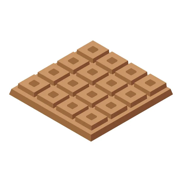 Icono de barra de leche de chocolate, estilo isométrico — Vector de stock
