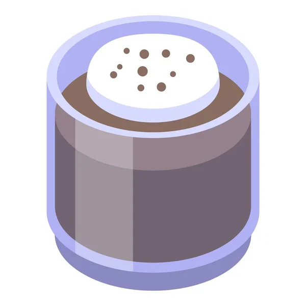 Chocolademelk glas icoon, isometrische stijl — Stockvector