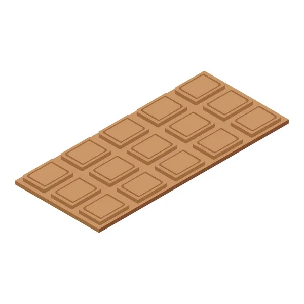 Ícone de barra de chocolate moderno, estilo isométrico —  Vetores de Stock