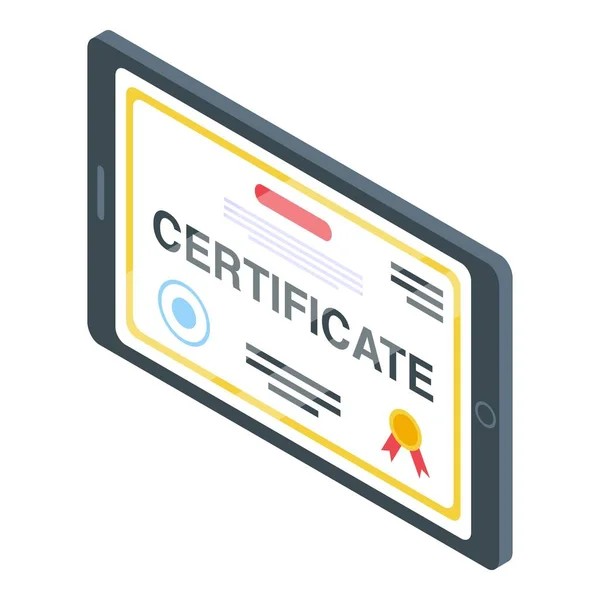 Icono de certificado de estudio, estilo isométrico — Archivo Imágenes Vectoriales