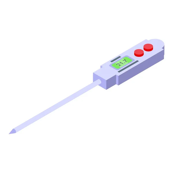 Bâton icône du thermomètre numérique, style isométrique — Image vectorielle