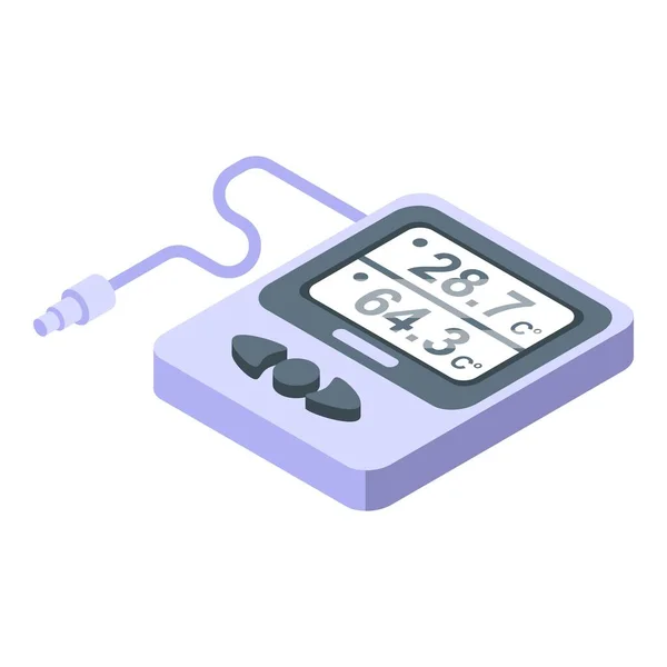 Elektronisches digitales Thermometer-Symbol, isometrischer Stil — Stockvektor