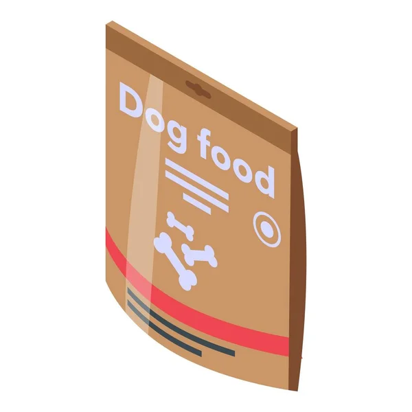 Dog food bag icon, isometric style — Stock Vector