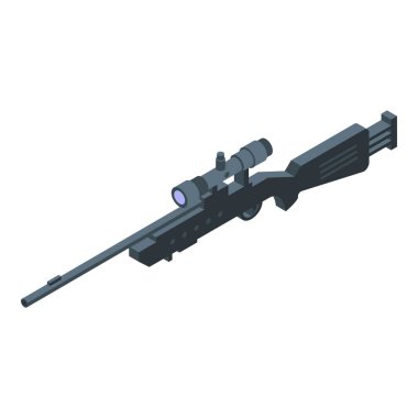 Otomatik tüfek simgesi, izometrik biçim