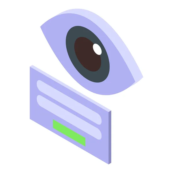 Icona della password dell'occhio, stile isometrico — Vettoriale Stock