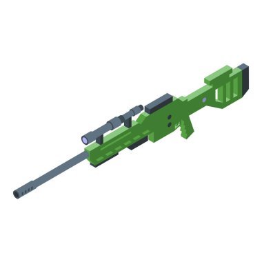 Tüfek simgesi, izometrik stil