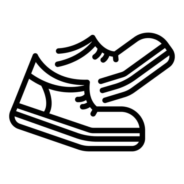 Walking boots icon, outline style — Stock Vector