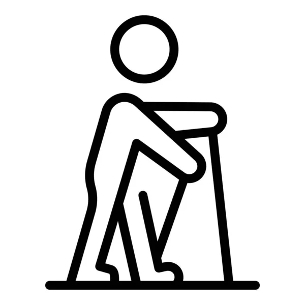 Homem ícone de caminhada nórdica, estilo esboço —  Vetores de Stock