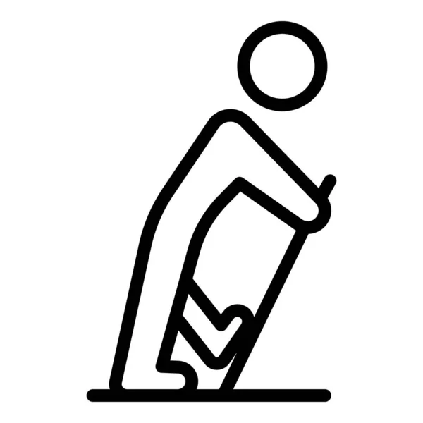 Cansado homem nórdico andando ícone, estilo esboço — Vetor de Stock