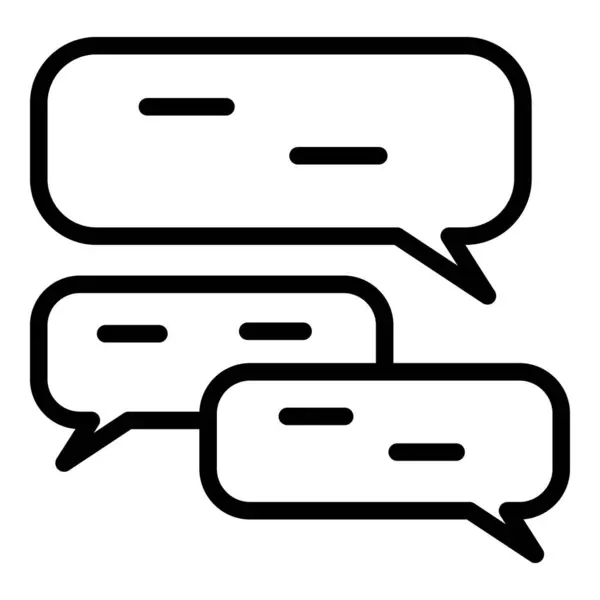 Chat en ligne bulle icône, style contour — Image vectorielle
