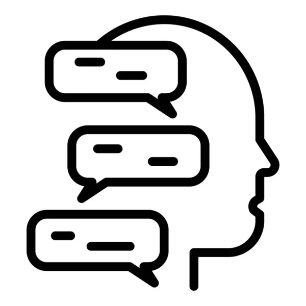 Mind chat zeepbel pictogram, schema stijl — Stockvector