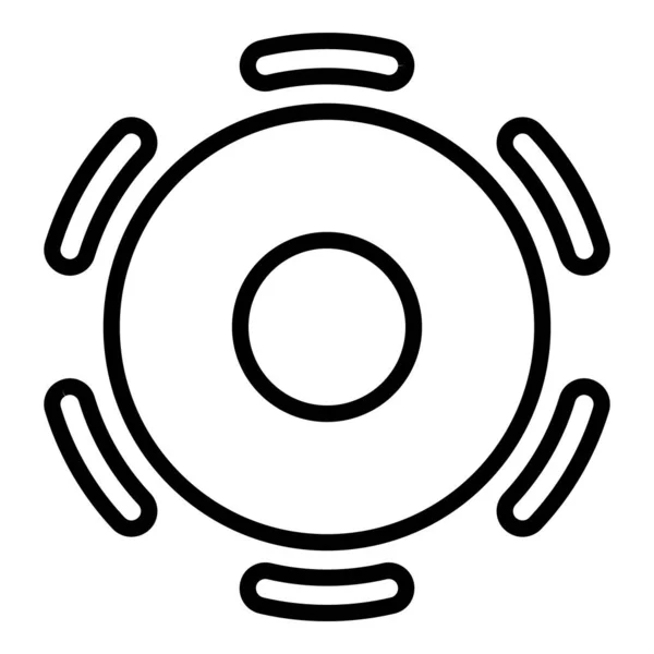 Ikone für runden Bürotisch, Umriss-Stil — Stockvektor
