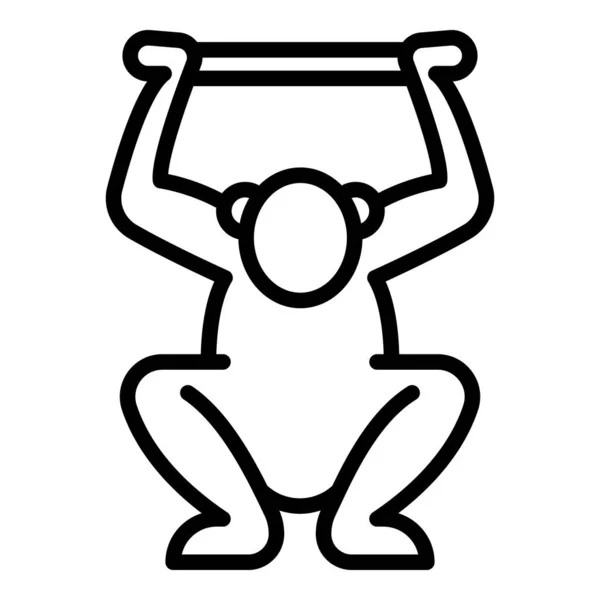 Giungla gibbon icona, stile contorno — Vettoriale Stock
