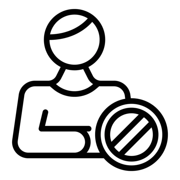 Afgewezen kandidaat-pictogram, contourstijl — Stockvector