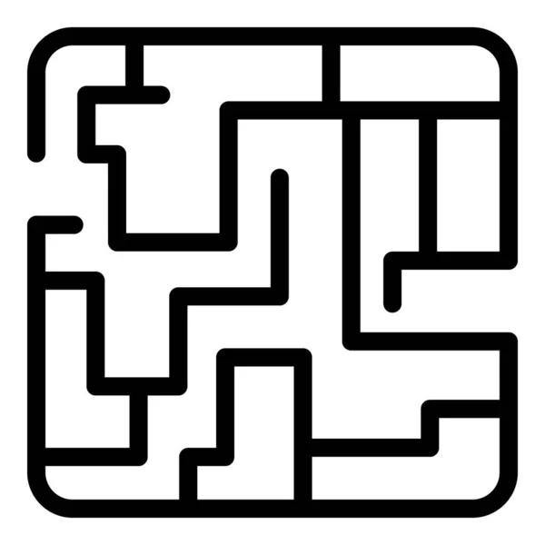 Problem Labyrinth-Symbol, Umrissstil — Stockvektor