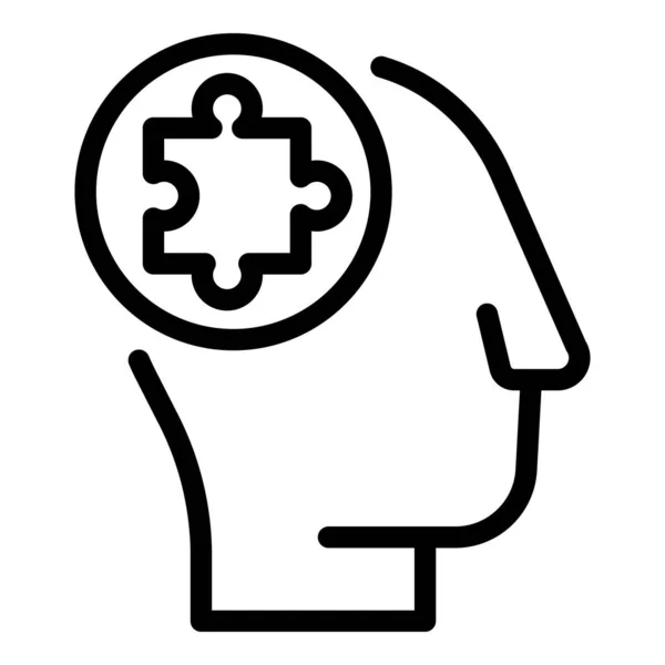 Ícone da mente de quebra-cabeça, estilo esboço —  Vetores de Stock