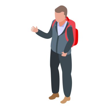 Okul çocuğu atama simgesi, izometrik biçim