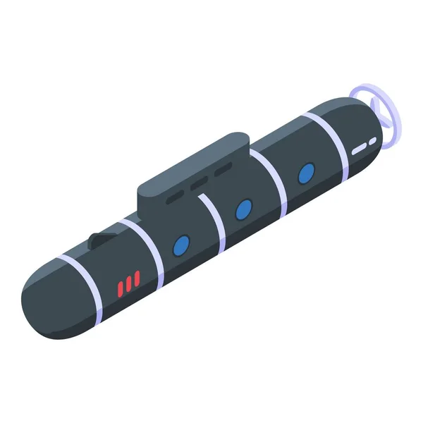 Militärische Atom-U-Boot-Ikone, isometrischer Stil — Stockvektor
