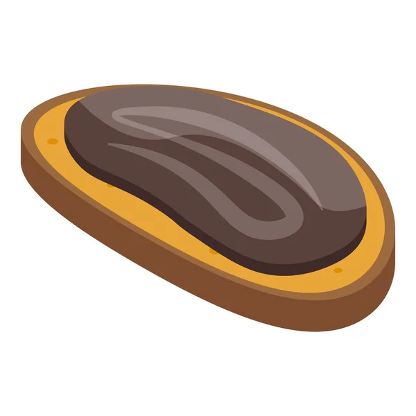 Icono de pan de pasta de chocolate, estilo isométrico — Vector de stock