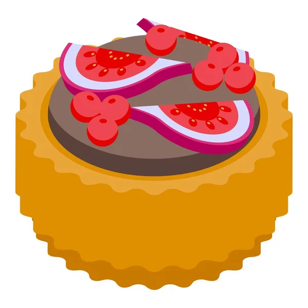Figues icône gâteau, style isométrique — Image vectorielle