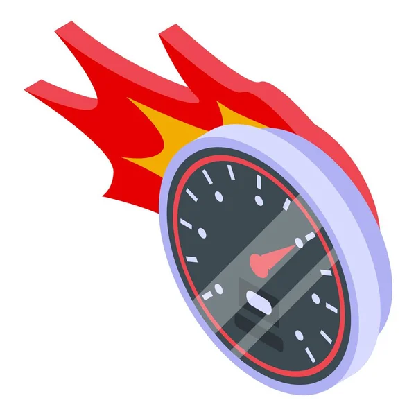 Feuer Internet-Speed-Symbol, isometrischer Stil — Stockvektor