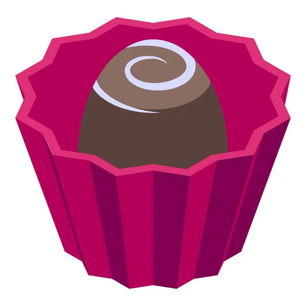 Chocolate bonbon icon, isometric style — Stock Vector