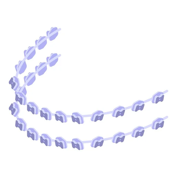 Orthèses dentaires docteur icône, style isométrique — Image vectorielle