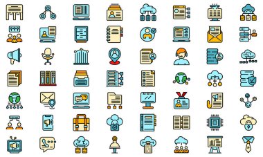 Müşteri veritabanı simgeleri vektörü düzleştirin