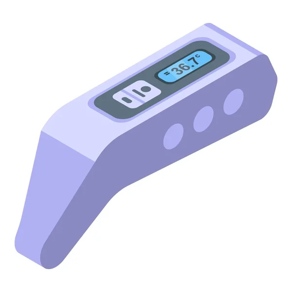 Прибор цифровой термометр значок, изометрический стиль — стоковый вектор