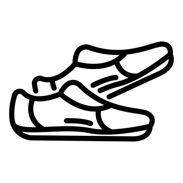 Deri ayakkabılar İskandinav yürüyüş ikonu, dış hat tarzı — Stok Vektör