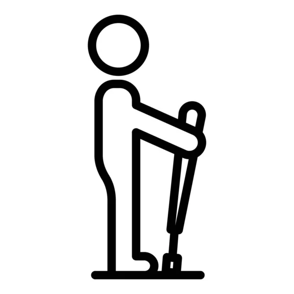 Toeristisch nordic walking icoon, outline stijl — Stockvector