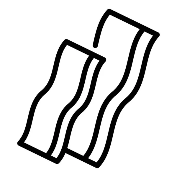 Bacon botad ikon, kontur stil — Stock vektor