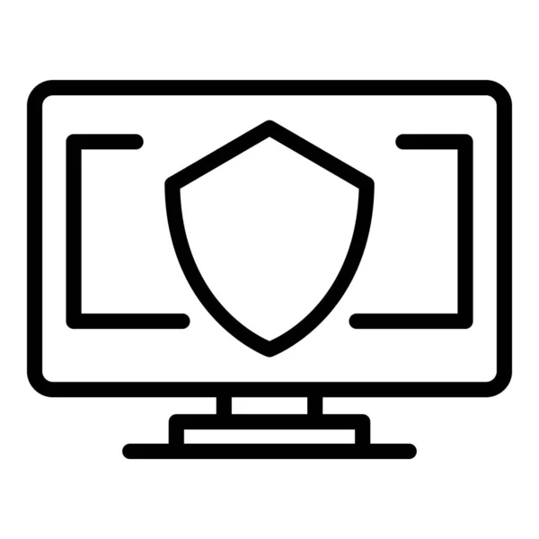 Gesichertes PC-vpn-Symbol, Umrissstil — Stockvektor