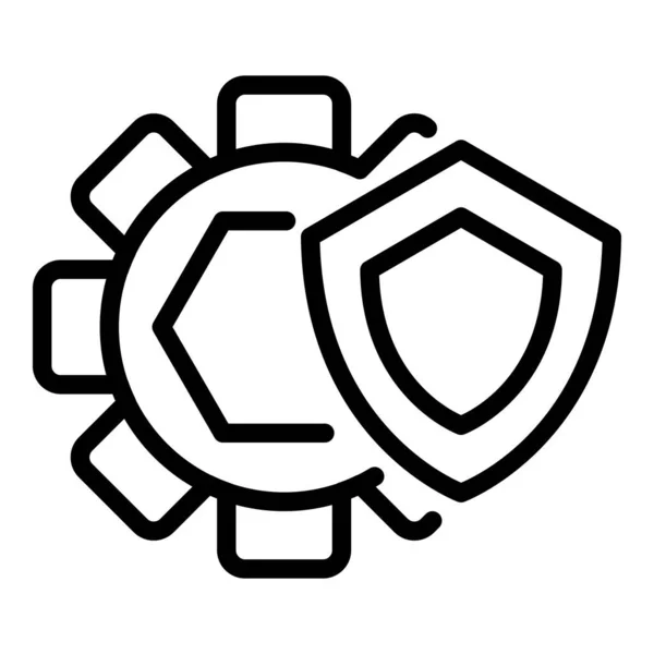 Icône de commande de roue dentée, style contour — Image vectorielle