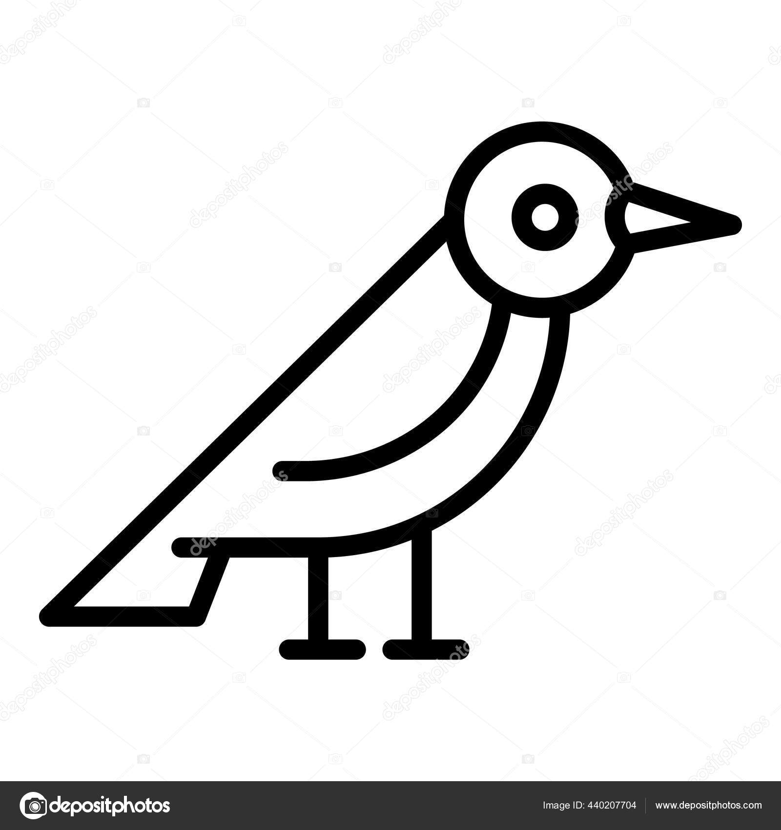 Пиктограмма Дятла Птички, Стиль Наброска Векторное Изображение.