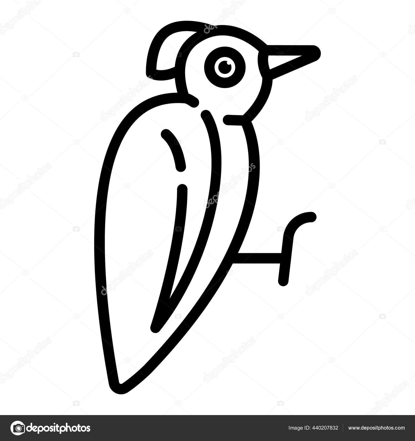 Wild Woodpecker Icon Outline Style Stock Vector Image By C Ylivdesign