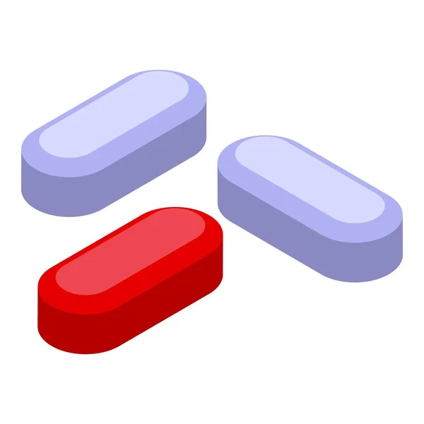 Pills medicine icon, isometric style — Stock Vector